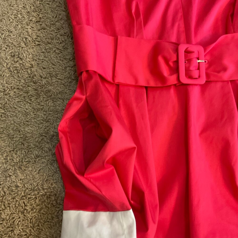 NWT Kate Spade ♠️ Sawyer Sleeveless V-Neck Pleated Fit & Flare Dress, Pink, 12 - Picture 8 of 14